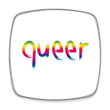 queer rainbow - Viereckiger Kühlschrankmagnet - Weiß - Vorne