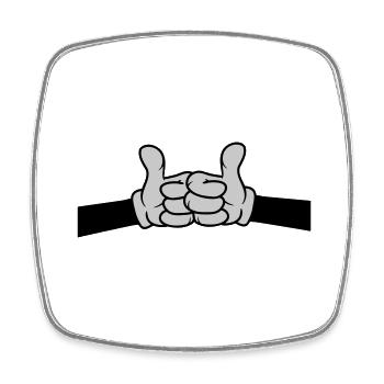 Fist Pump Thumbs up - Square fridge magnet - white - Front
