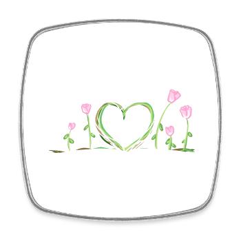 heart nature flowers roses climate protection nature love - Square fridge magnet - white - Front