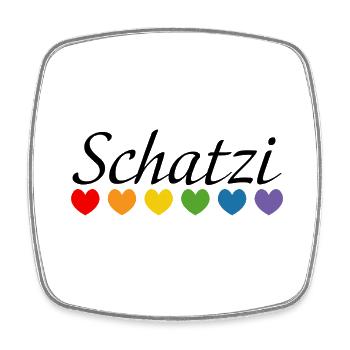 Regenbogenherz Schatzi LGBT lgbtqi queer - Viereckiger Kühlschrankmagnet - Weiß - Vorne