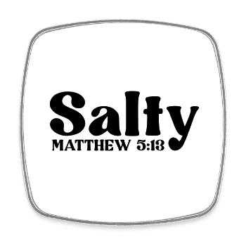 Salty Matthew 5:13 - Viereckiger Kühlschrankmagnet - Weiß - Vorne