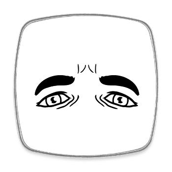 Crying Sad Eyes Design - Square fridge magnet - white - Front