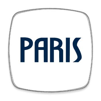 Paris - Viereckiger Kühlschrankmagnet - Weiß - Vorne