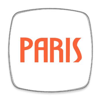 Paris - Viereckiger Kühlschrankmagnet - Weiß - Vorne