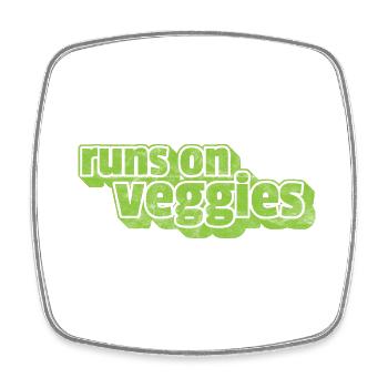 Vegan Vegetarier Pflanzlich Vintage I Geschenk - Viereckiger Kühlschrankmagnet - Weiß - Vorne