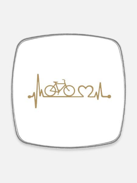 Fahrrad ist Leben - Viereckiger Kühlschrankmagnet - Weiß
