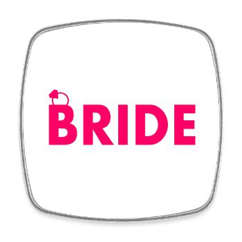 Bride - Square fridge magnet - white - Front