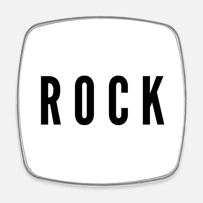 ROCK - Square fridge magnet - white
