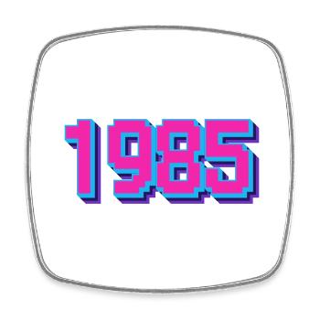 1985 - Anniversaire rétro - Magnet carré - blanc - Devant