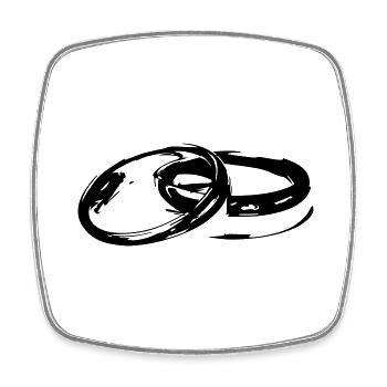 Golden Wedding Wedding Marriage Engagement Bride - Square fridge magnet - white - Front