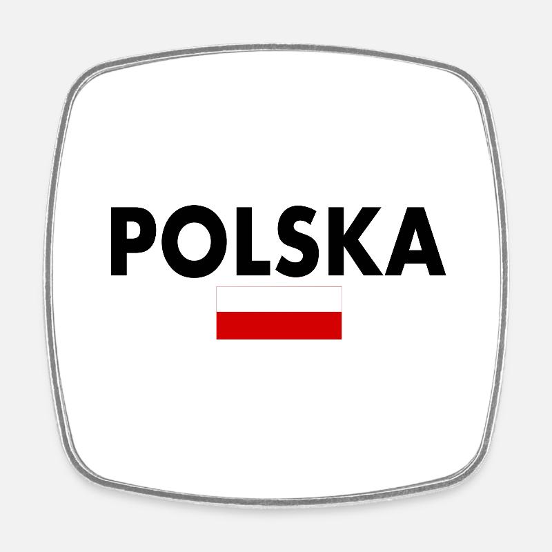 Pologne - Magnet carré - blanc
