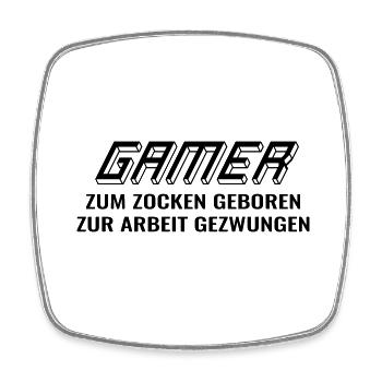 Gamer Arbeit Zocker zocken lustige Sprüche lustig - Viereckiger Kühlschrankmagnet - Weiß - Vorne