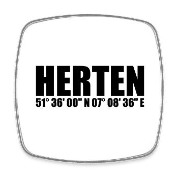 Herten Koordinaten - Viereckiger Kühlschrankmagnet - Weiß - Vorne