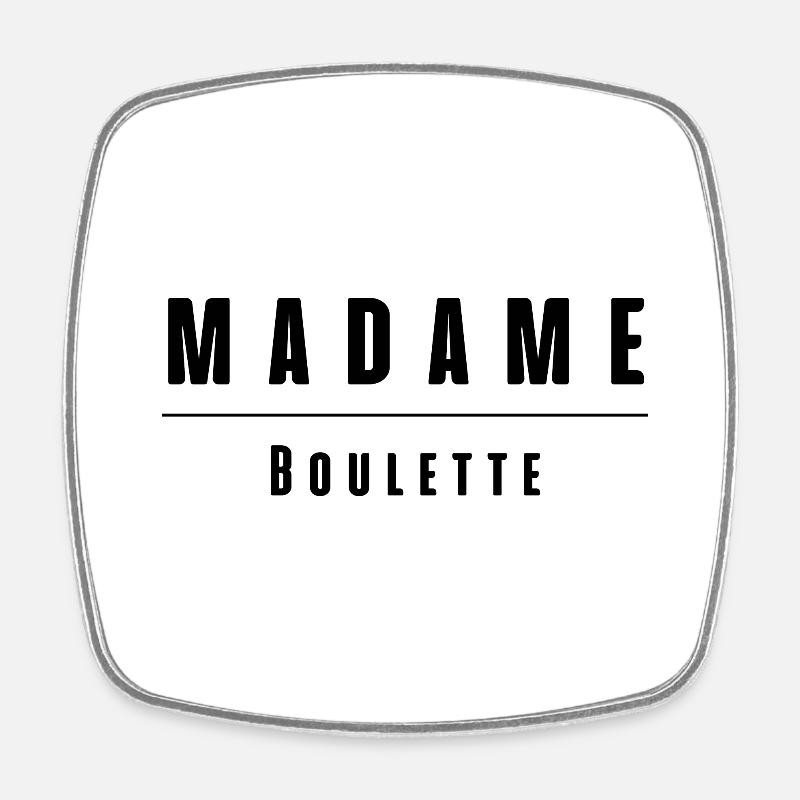 madame boulette - Magnet carré - blanc