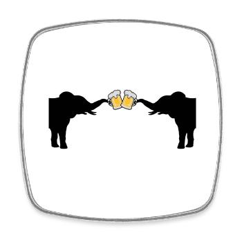 2 Toast à la bière d’éléphant - Magnet carré - blanc - Devant