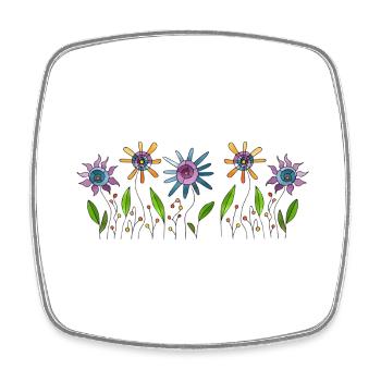 Fleur - Magnet carré - blanc - Devant