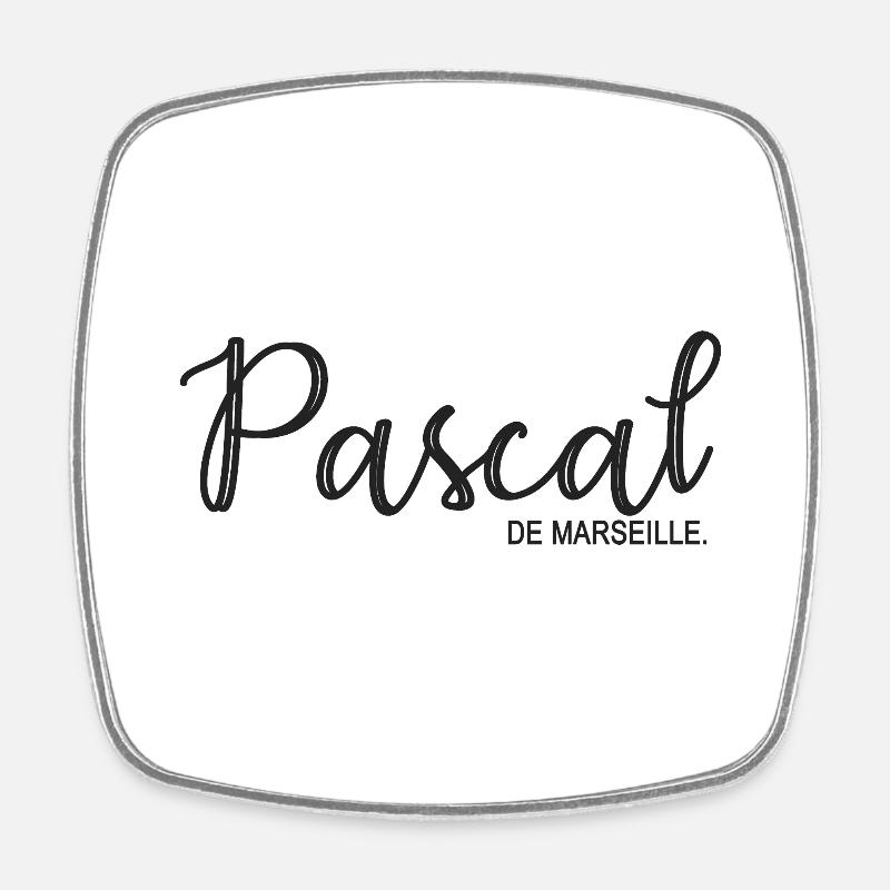 Pascal de Marseille Geschenk T Shirt Pascal - Viereckiger Kühlschrankmagnet - Weiß