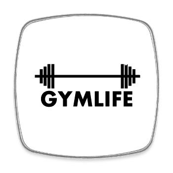 Barbell Gym T-shirt - Viereckiger Kühlschrankmagnet - Weiß - Vorne