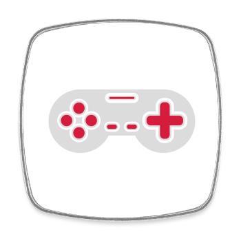 Design Retro Gamer Controller - Viereckiger Kühlschrankmagnet - Weiß - Vorne