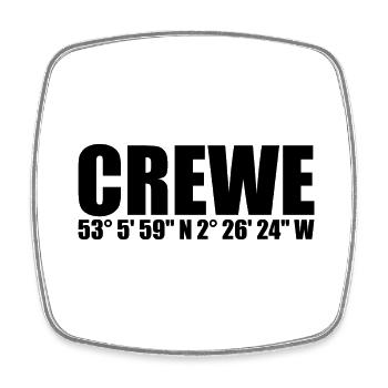 Crewe coordinates - Square fridge magnet - white - Front