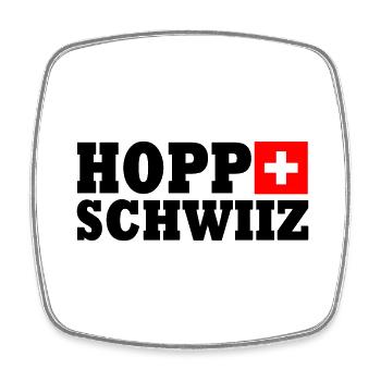 Hopp schwiiz - Magnet carré - blanc - Devant