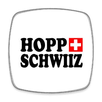 Hopp schwiiz - Viereckiger Kühlschrankmagnet - Weiß - Vorne