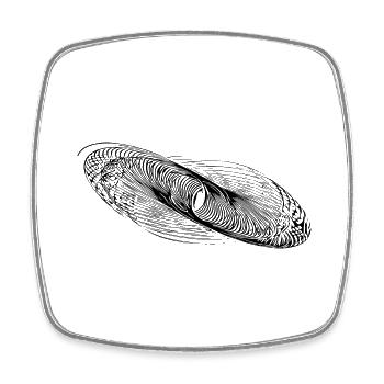 Geometric Circle Lines Ellipses - Square fridge magnet - white - Front