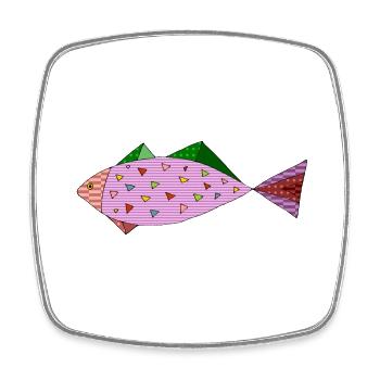Poisson - Magnet carré - blanc - Devant