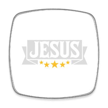 Jesus Christus Banner Zitat - Viereckiger Kühlschrankmagnet - Weiß - Vorne