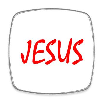 Jesus - Viereckiger Kühlschrankmagnet - Weiß - Vorne
