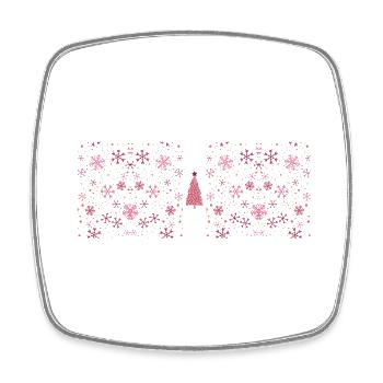 Christmas tree snowflakes - Square fridge magnet - white - Front