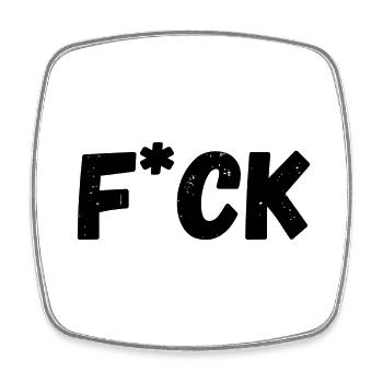 Fuck - Square fridge magnet - white - Front