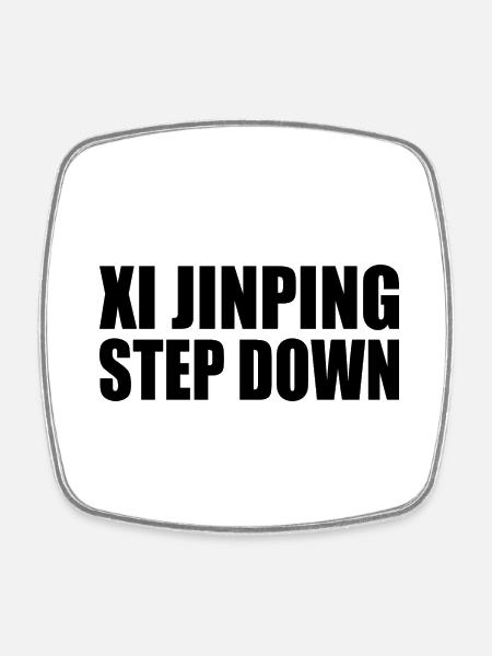 Xi jinping step down - Viereckiger Kühlschrankmagnet - Weiß