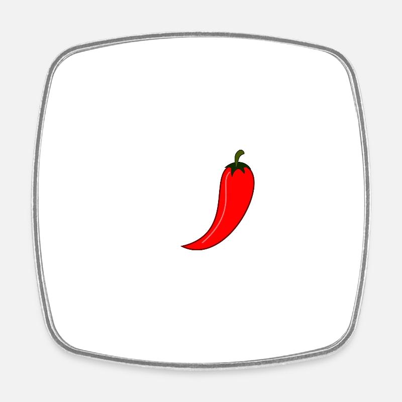 chilli heartbeat - Square fridge magnet - white