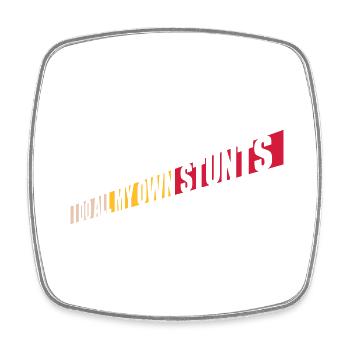 all my own stunts - Viereckiger Kühlschrankmagnet - Weiß - Vorne