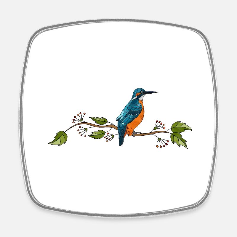 Pájaro - Imán de nevera cuadrado - blanco