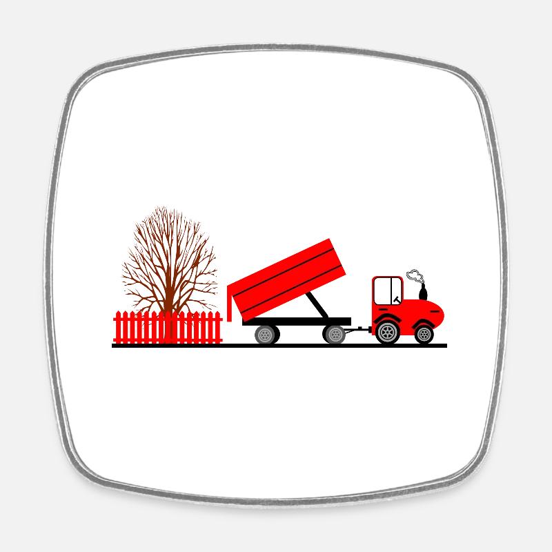 Traktor - Viereckiger Kühlschrankmagnet - Weiß