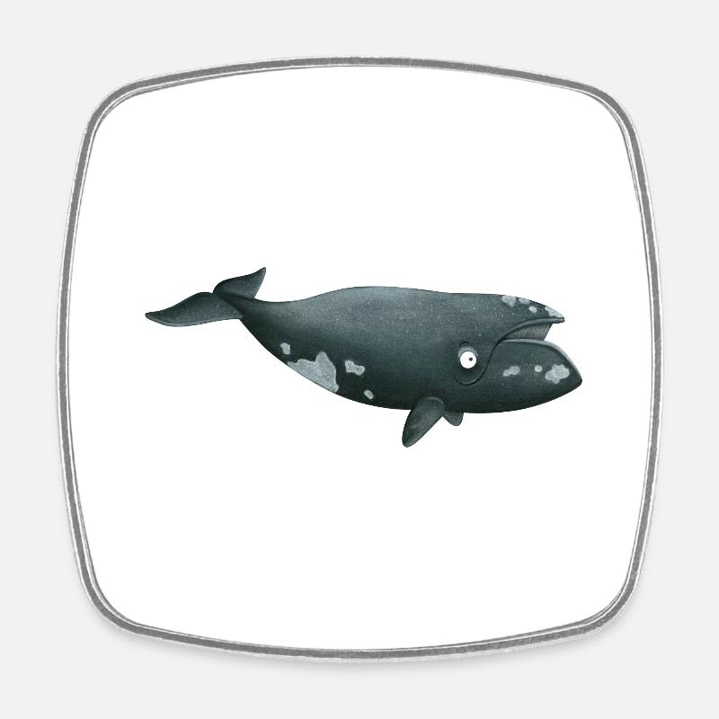 right whale - Square fridge magnet - white