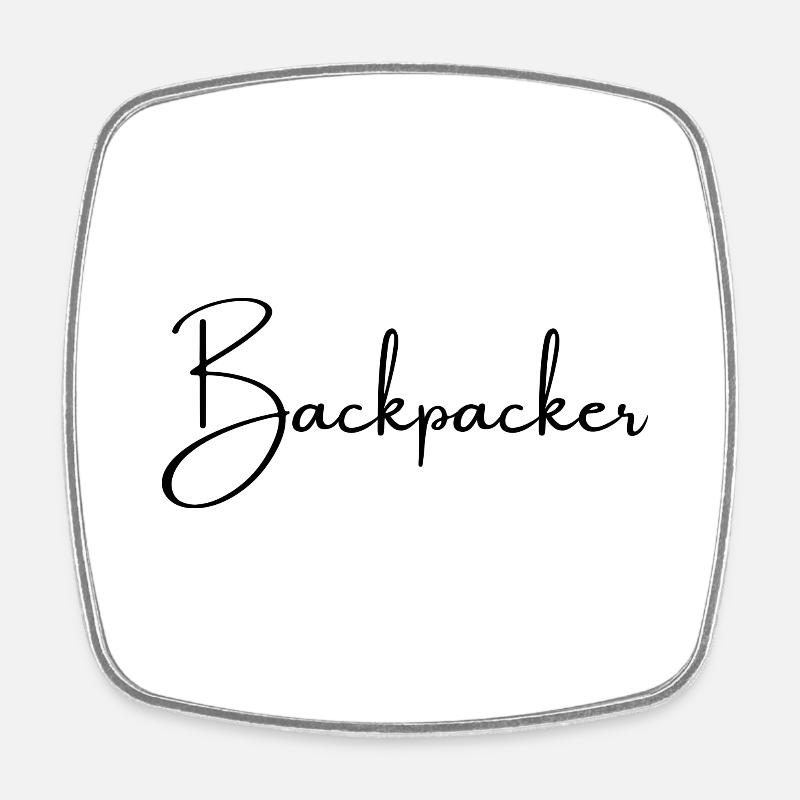 Backpacker - Square fridge magnet - white