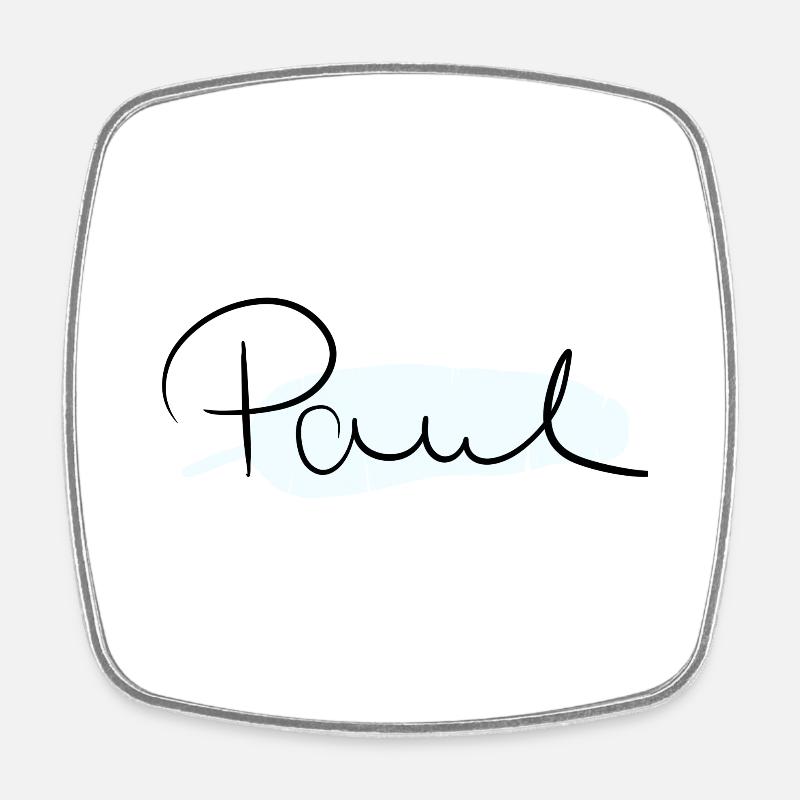 Paul - Magnet carré - blanc