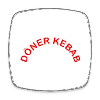 Döner Kebab Schriftzug - Viereckiger Kühlschrankmagnet - Weiß - Vorne