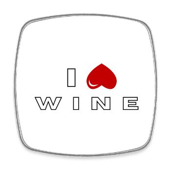 Je déteste le vin - Magnet carré - blanc - Devant