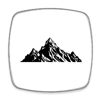 Mountains Nature Silhouette - Square fridge magnet - white - Front