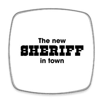 le nouveau shérif en ville - Magnet carré - blanc - Devant