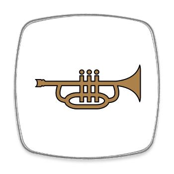 Trumpet - Square fridge magnet - white - Front