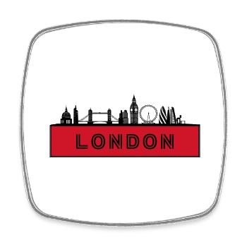 City London - Angleterre Grande-Bretagne - Magnet carré - blanc - Devant