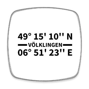 Coordonnées Völklingen - Magnet carré - blanc - Devant