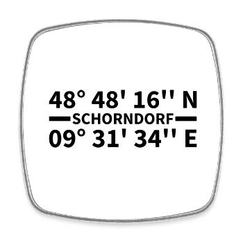 Schorndorf coordinates - Square fridge magnet - white - Front