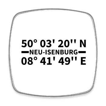 Neu-Isenburg Koordinaten - Viereckiger Kühlschrankmagnet - Weiß - Vorne