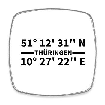Thuringia coordinates - Square fridge magnet - white - Front